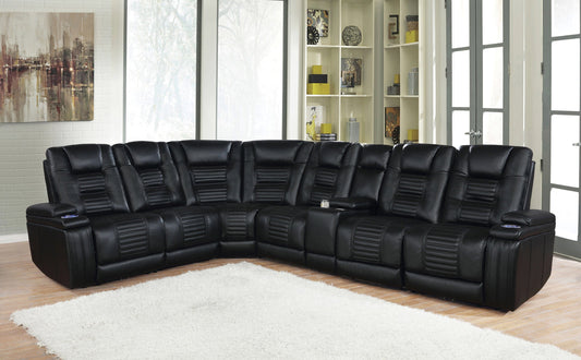 Zane 7-Piece Dual Power Sectional Black SKU: 651320PP coastmega