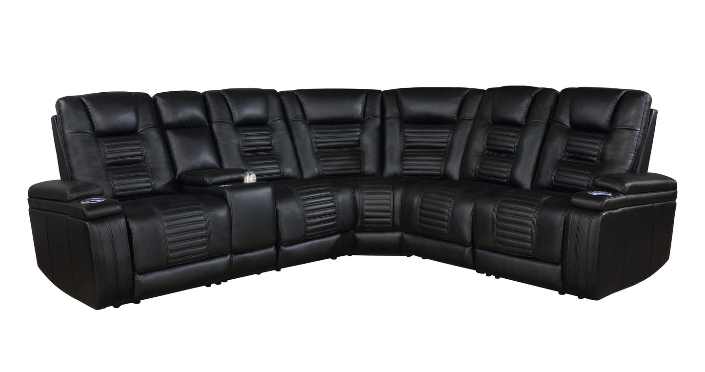Zane 7-Piece Dual Power Sectional Black SKU: 651320PP coastmega