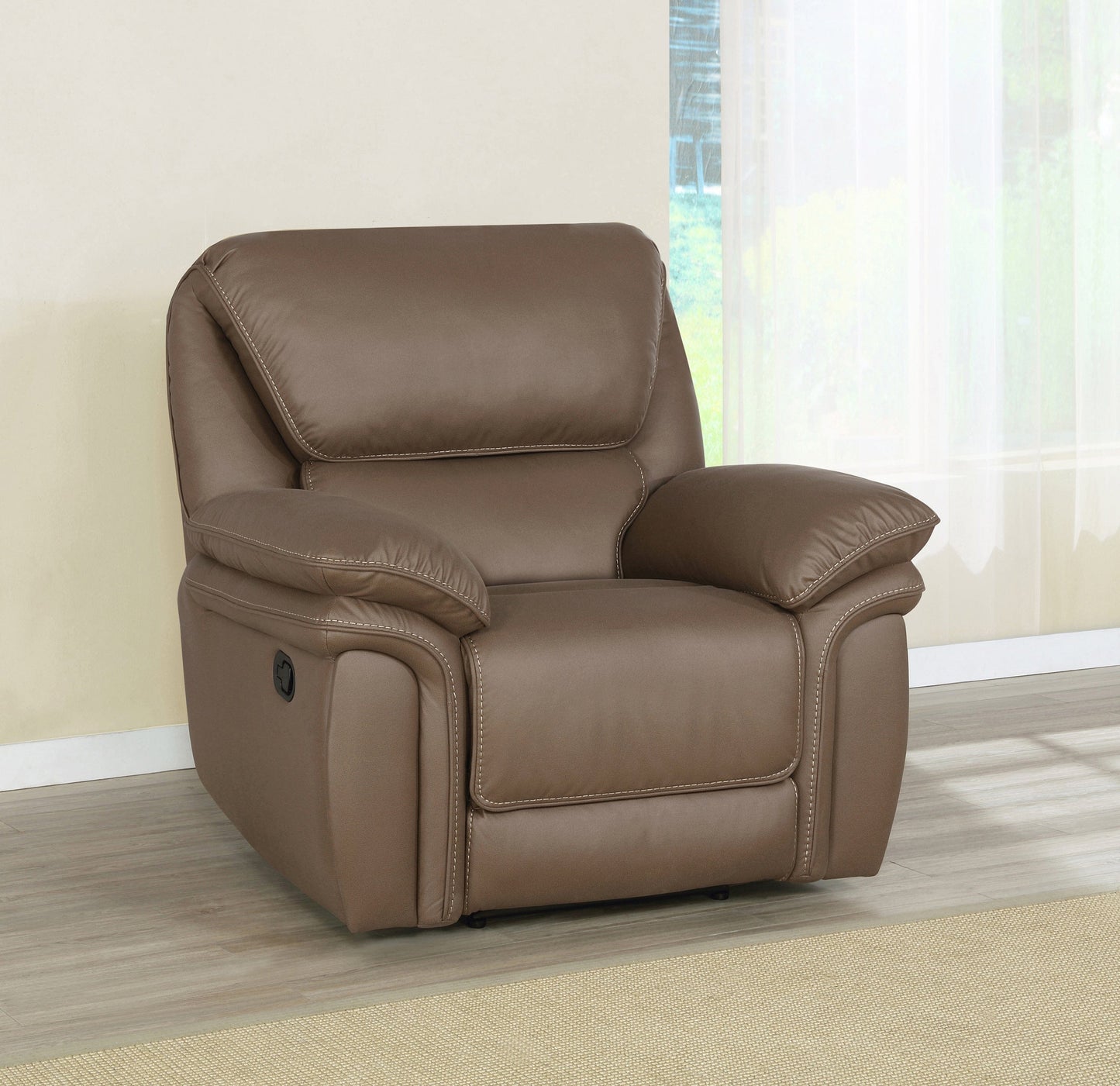 Breton Upholstered Tufted Back Recliner SKU: 651343 coastmega