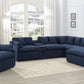 Destino 6-Piece Modular Power Sectional Midnight Blue SKU: 651551P-S6 coastmega