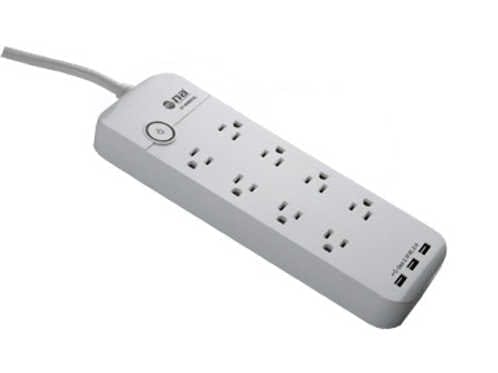 NIPPON  8 outlet AC Power Strip With Triple Usb Ports The Power Strip can expand your office and home’s connectivity, gives ultimate convenience for powering computer electronics, home entertainment, digital USB devices and more-17-81803U Hannah's Variety Store