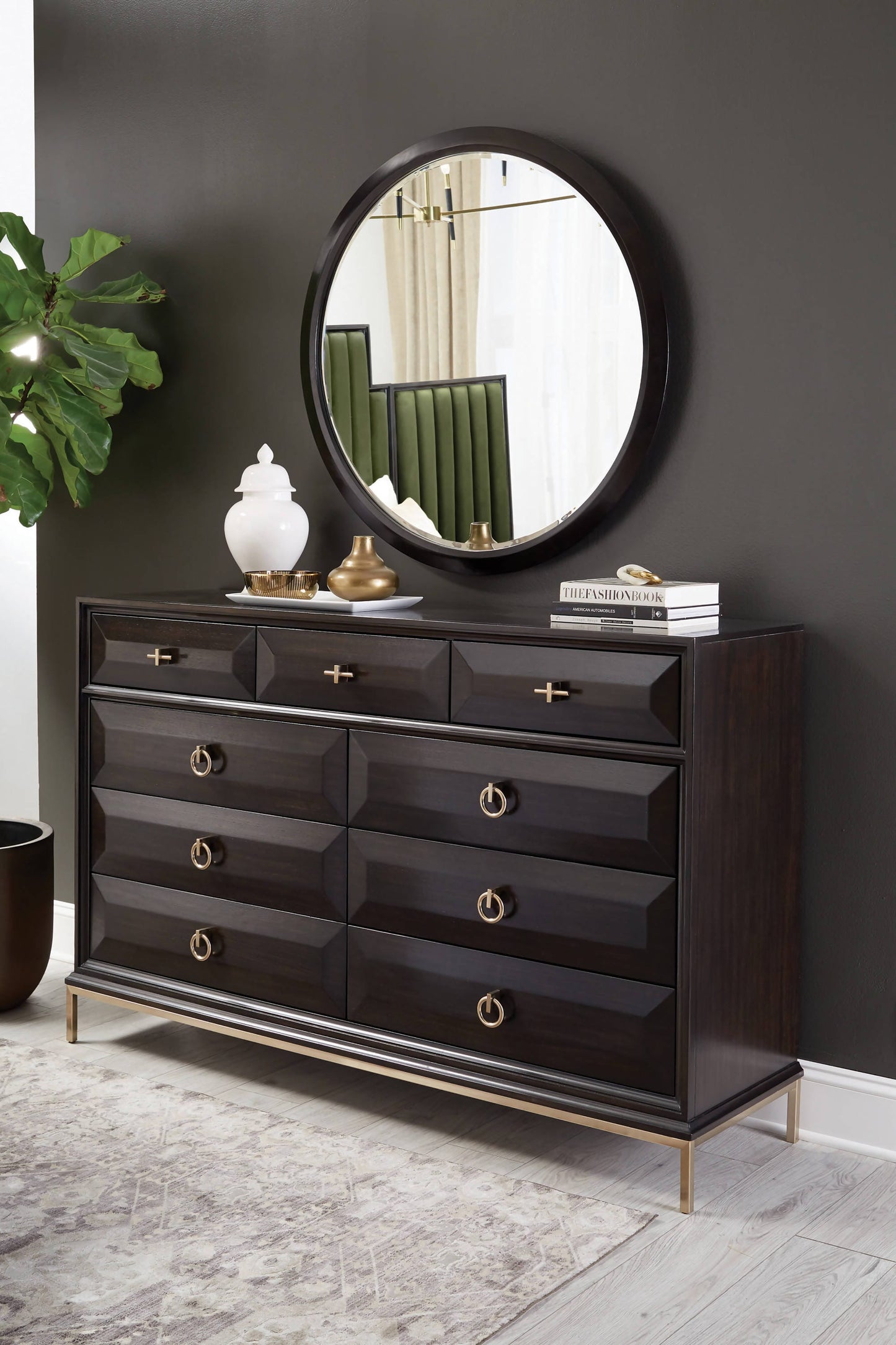 Formosa Round Dresser Mirror Americano Collection: Formosa SKU: 222824 coastmega