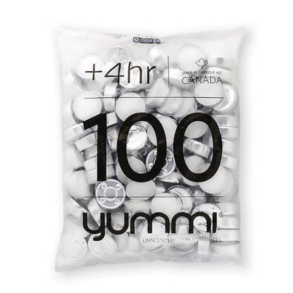 Yummi Unscented Tealights 100pc White, Smokeless, Dripless & Long Lasting Paraffin Tea Candles | Small Votive Mini Tealight Candles for Home, Pool, Shabbat, Weddings & Emergencies - 6991 dayana sifontes