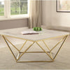Square Coffee Table White And Gold - 700846