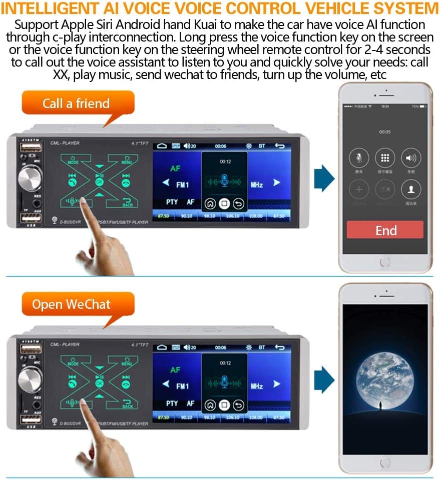 CAR SMART AI VOICE PLAYER  The panel is made of raw materials, which is tough and durable, and the appearance is comfortable. The hardware uses thickened heat sinks, which dissipates heat quickly and is beautiful in design-CML-PLAY10 Hannah's Variety Store