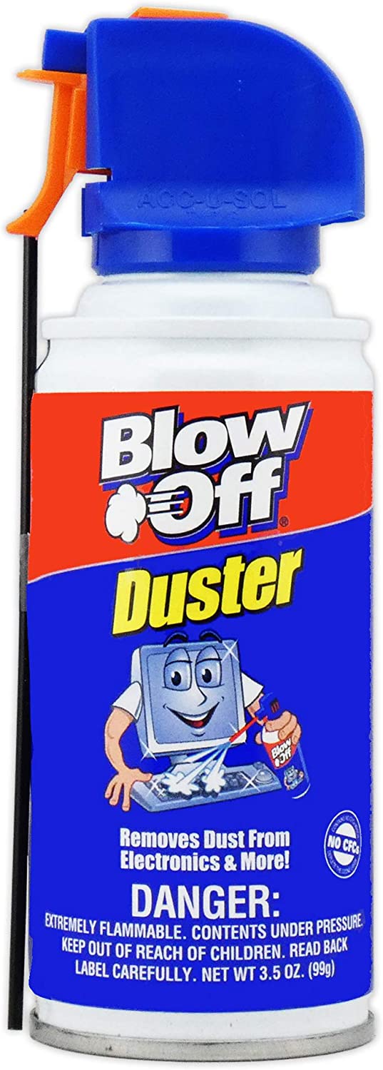 Blow Off Duster Removes dust, dirt and microscopic debris from hard to reach areas of home and office equipment and electronic.Caution: This is a flammable canned air duster. This product is ozone safe-BLD119