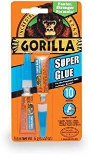 Gorilla Super Glue 2-3g Tubes – 2 Tubes in 1 Pack, Instant Repairs On Smaller Indoor Projects. Ideal For Wood, Metal, Stone, Ceramic, Glass, Plastic, PVC Sheet, Brick, Concrete, Foam And More – 7800109