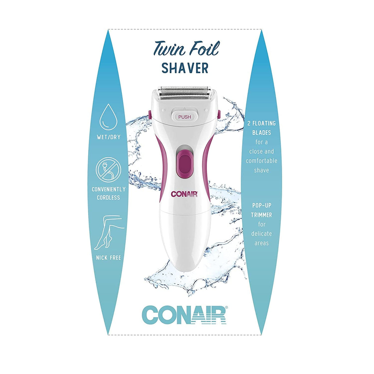 Conair Ladies Cordless Twin Foil Shaver with Pop-Up Trimmer - LWD1RN Pie's Variety Store