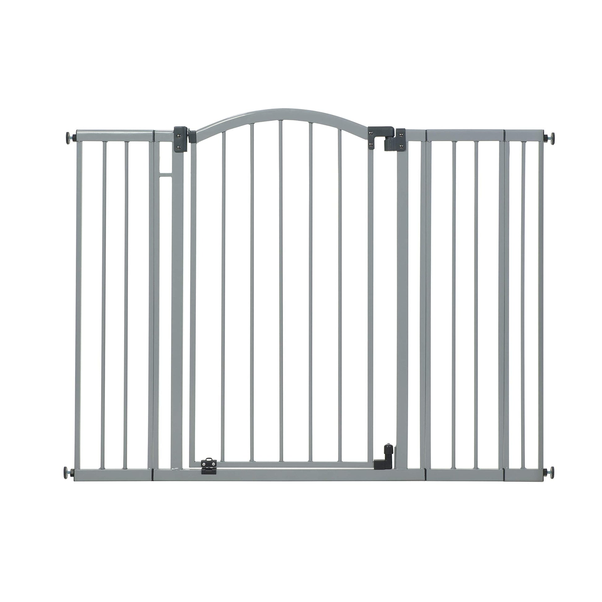 Summer Infant Extra Tall & Wide Safety Baby Gate, Cool Gray Metal Frame – 38” Tall, Fits Openings 29.5” to 53” Wide, Baby and Pet Gate for Extra-Wide Doorways, Stairs, and Wide Spaces Summer Infant