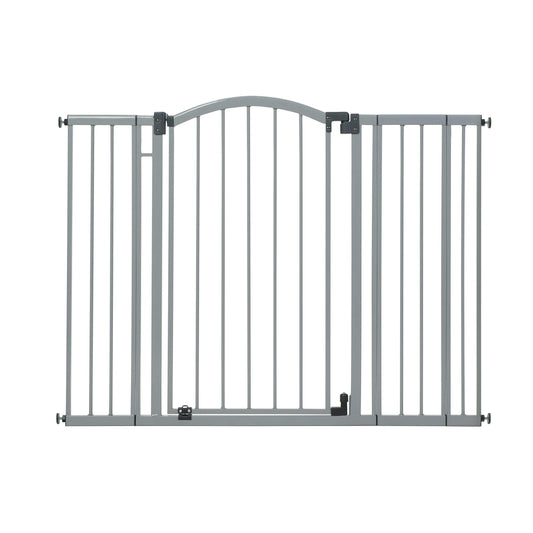 Summer Infant Extra Tall & Wide Safety Baby Gate, Cool Gray Metal Frame – 38” Tall, Fits Openings 29.5” to 53” Wide, Baby and Pet Gate for Extra-Wide Doorways, Stairs, and Wide Spaces Summer Infant