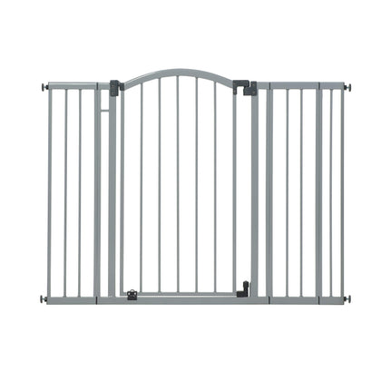 Summer Infant Extra Tall & Wide Safety Baby Gate, Cool Gray Metal Frame – 38” Tall, Fits Openings 29.5” to 53” Wide, Baby and Pet Gate for Extra-Wide Doorways, Stairs, and Wide Spaces