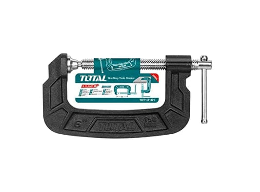 Total G Clamp 6" Versatile clamp Secures parts for assembly, Fastening, Gluing, and Welding in woodworking, Metalworking, and Automotive Applications- THT13161 MEGA