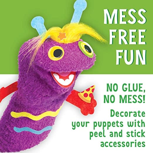 Creativity for Kids My First Sock Puppets for Kids - Create and Play Activity for Preschoolers, Makes 3 Plush Hand Puppets - Mess Free Crafts for Toddlers - 1616 ebuystt