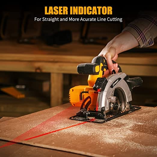 Worksite Cordless Circular Saw 20V, 2.0AH Battery and FAST Charger. High-Performance Motor delivers 4000 RPM’s for aggressive cutting. 6-1/2″” Carbide Tooth Blade delivers a 2-1/8′ cutting capacity. - CCS334 Worksite Power Tools