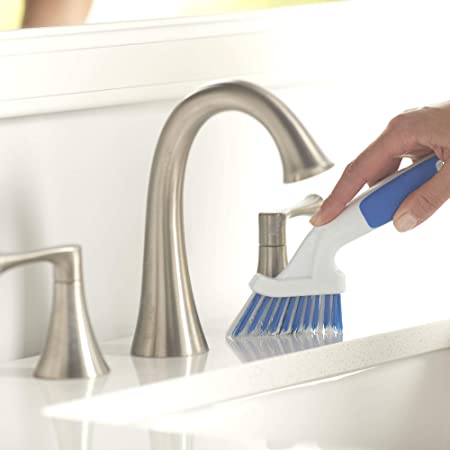 Mr. Clean Tile and Grout Brush Odor free bristles Curved head design Rounded comfort grip handle is non-slip even when wet- 442408