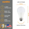 Sunlite LED Bulb 75 w  Upgrade to LED with this standard A19 shape household light bulb with medium base (E26). These non-dimmable bulbs are an energy efficient replacement for incandescent bulbs. At 11 watts, they use less energy  -80684