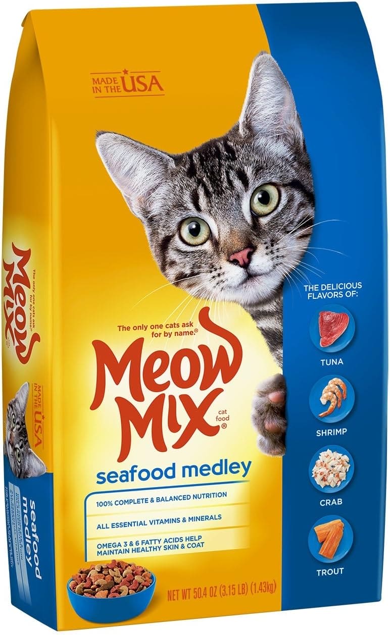 MEOW MIX DRY CAT FOOD SEAFOOD MEDLEY 18OZ - MMSM Pie's Variety Store