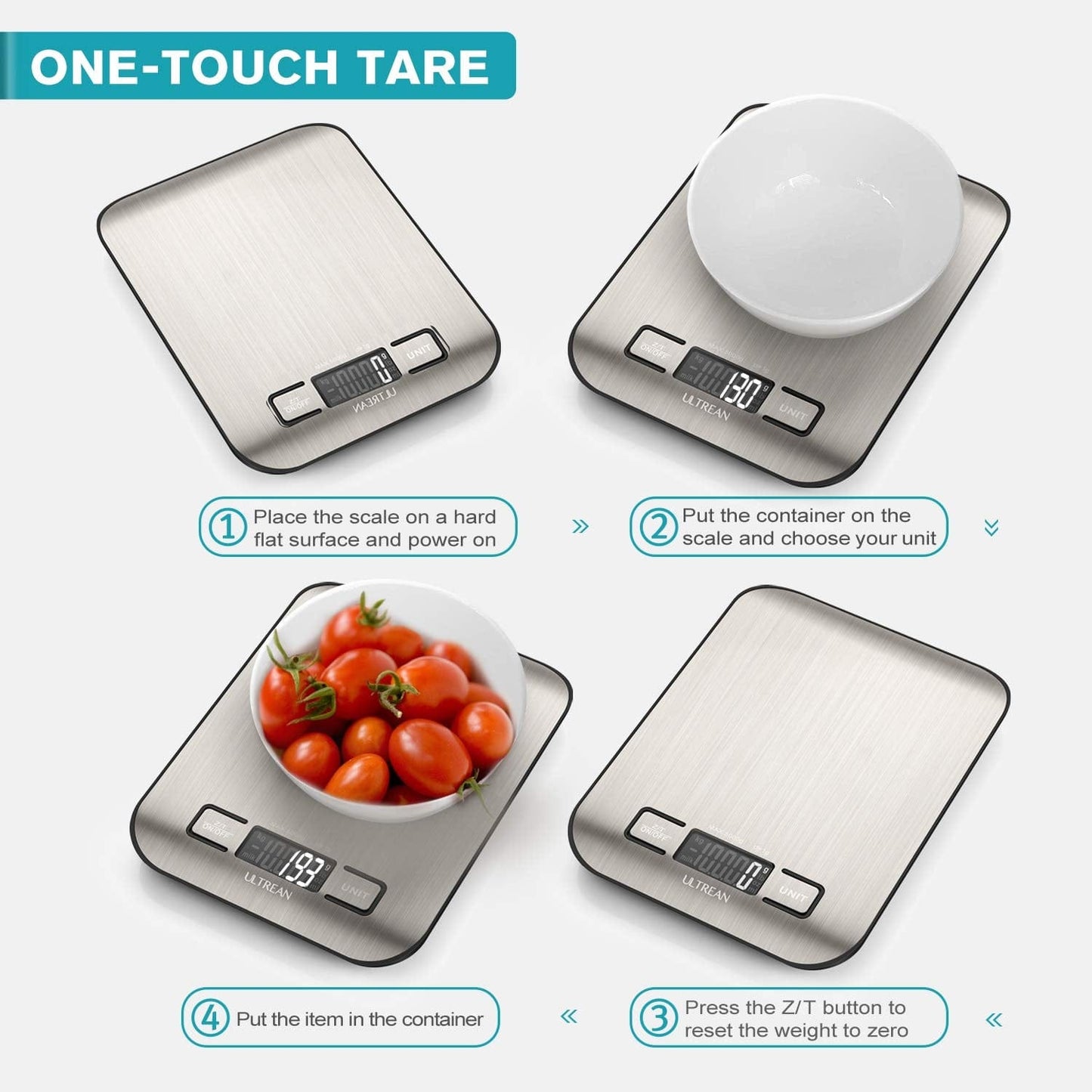 Ultrean Food Scale, Digital Kitchen Scale Weight Grams and Ounces for Baking and Cooking, 6 Units with Tare Function, 11lb (Batteries Included) - WIL-204 Pie's Variety Store