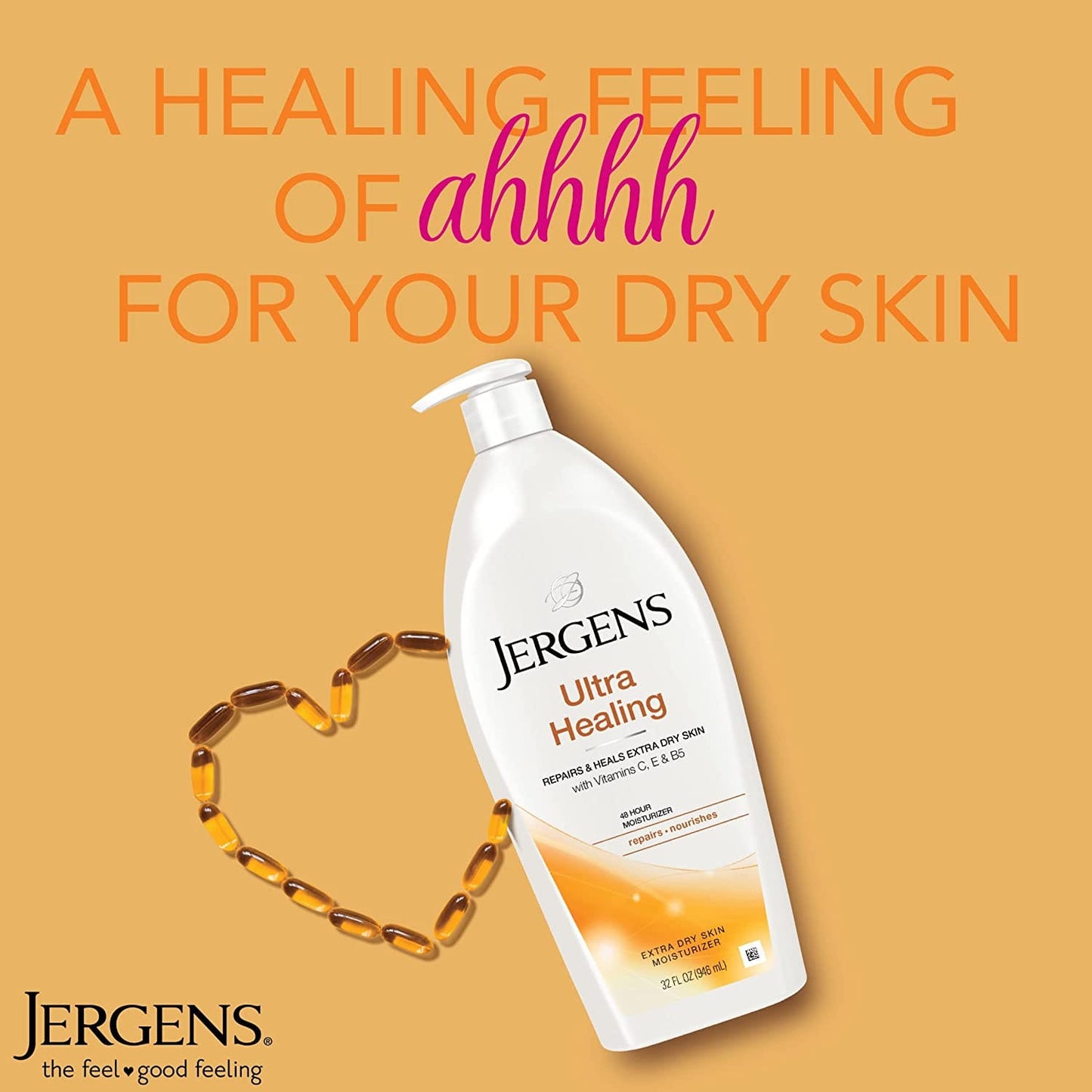 Jergens Lotion 2 Units / 621 ml  Repairs, heals and deeply nourishes extra dry skin, revealing healthier skin with visible radiance. Recommended for: extra dry skin, including heels, elbows and knees - 265424 Hannah's Variety Store