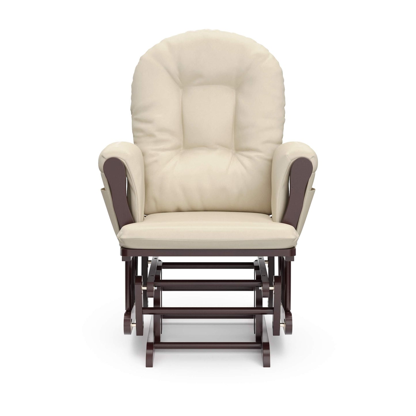 Storkcraft Premium Hoop Glider and Ottoman (Espresso, Beige) – Padded Cushions with Storage Pocket, Smooth Rocking Motion, Easy to Assemble, Solid Hardwood Base ebuys