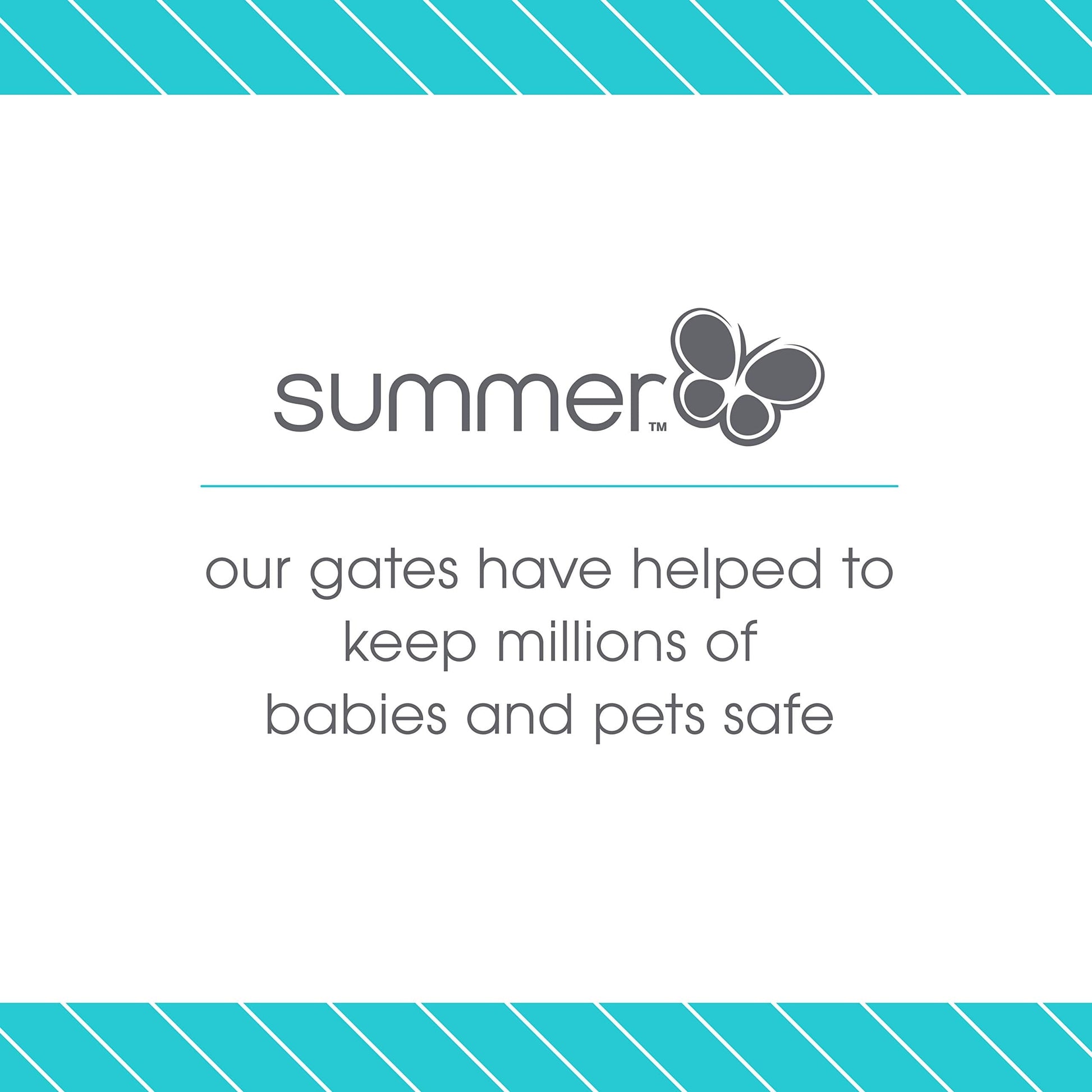 Summer Infant Extra Tall & Wide Safety Baby Gate, Cool Gray Metal Frame – 38” Tall, Fits Openings 29.5” to 53” Wide, Baby and Pet Gate for Extra-Wide Doorways, Stairs, and Wide Spaces Summer Infant