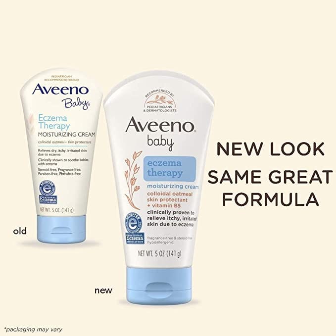 Aveeno Baby Eczema Therapy Moisturizing Cream, Natural Colloidal Oatmeal & Vitamin B5, Baby Eczema Cream for Dry, Itchy, Irritated Skin Due to Eczema, Paraben- & Steroid-Free, 5 fl. oz - 38137101845 Pie's Variety Store