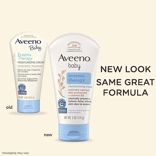 Aveeno Baby Eczema Therapy Moisturizing Cream, Natural Colloidal Oatmeal & Vitamin B5, Baby Eczema Cream for Dry, Itchy, Irritated Skin Due to Eczema, Paraben- & Steroid-Free, 5 fl. oz - 38137101845 Pie's Variety Store