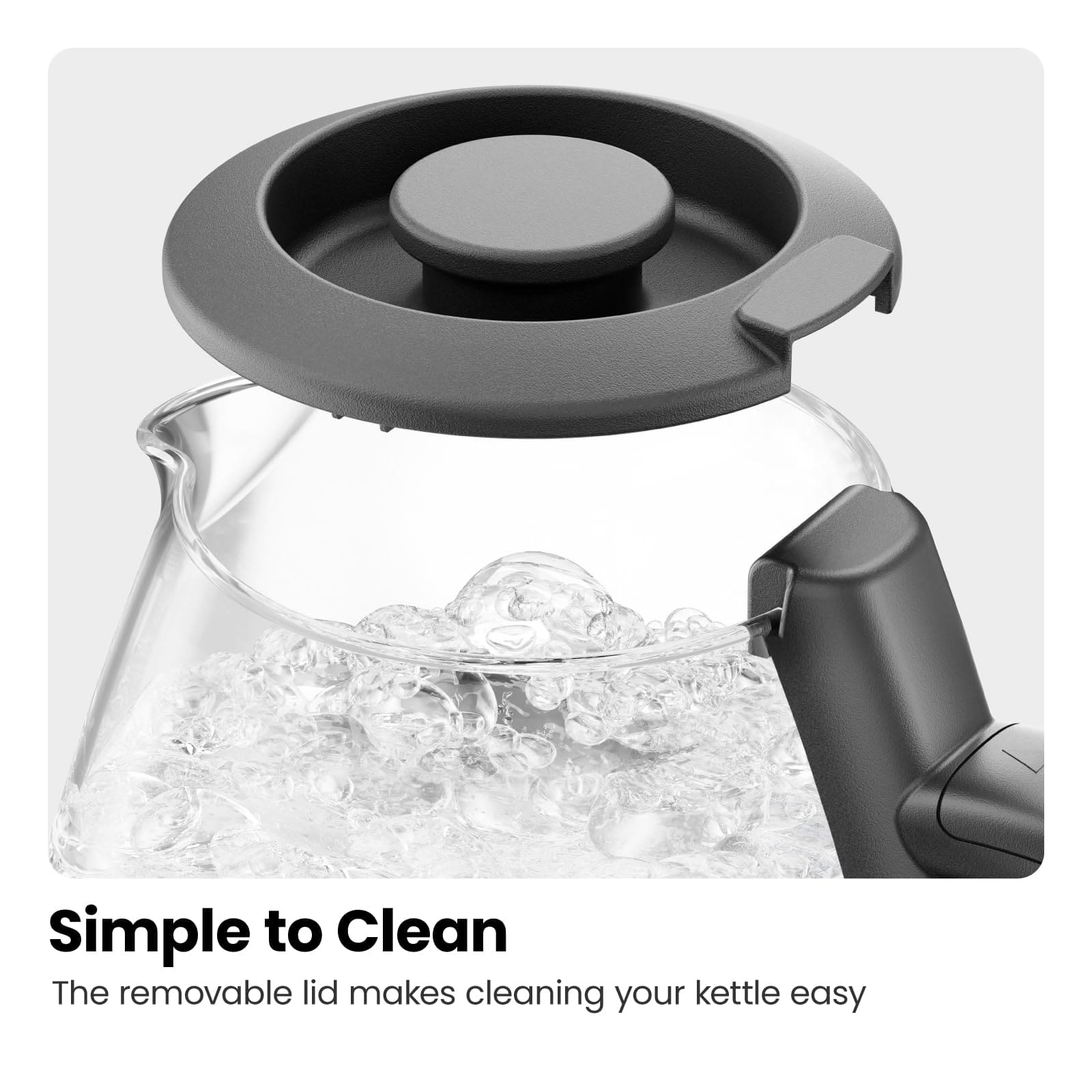 Chefman Electric Kettle with Tea Infuser, 1.7L 1500W, Removable Lid for Easy Cleaning, Boil-Dry Protection, Stainless Steel Filter, BPA Free, Auto Shut Off Hot Water Boiler, Glass Electric Tea Kettle EBUYSTT