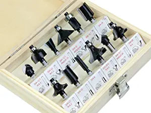 Hoteche Router 12PC carbide blade Bit Set, for smoother & faster cuts  - PVHH031