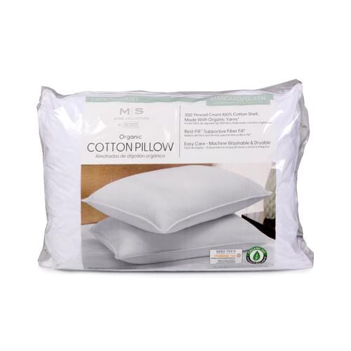 MS Home Collection Pillows 2 Units  Sleep soundly with these pillows and their 300 thread count organic cotton covers. Their technology makes your head, neck, and back return to 98% of their original position-413824 Hannah's Variety Store