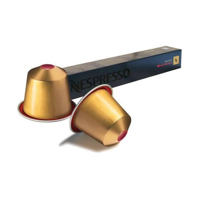 Nespresso Volutto Deccaffiento is delightfully sweet and smooth. It is a blend of pure and lightly roaster Arabicas from South America which reveals sweet and biscuity flavours, reinforced by a hint of acidity and a fruity note - NESC-1072 Elegant AccScents