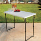 Lifetime Folding Table 4' Rectangular Lifetime 4 Foot Adjustable Fold In Half Tables are constructed of high density polyethylene and have three adjustable height settings - 4429 Hannah Frederick