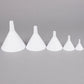 Tablecraft  5-Piece White Plastic Funnel Set This Tablecraft 5 white plastic funnel set is a necessity for any kitchen or restaurant-TABL-5 Hannah's Variety Store