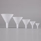 Tablecraft  5-Piece White Plastic Funnel Set This Tablecraft 5 white plastic funnel set is a necessity for any kitchen or restaurant-TABL-5 Hannah's Variety Store