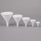 Tablecraft  5-Piece White Plastic Funnel Set This Tablecraft 5 white plastic funnel set is a necessity for any kitchen or restaurant-TABL-5 Hannah's Variety Store