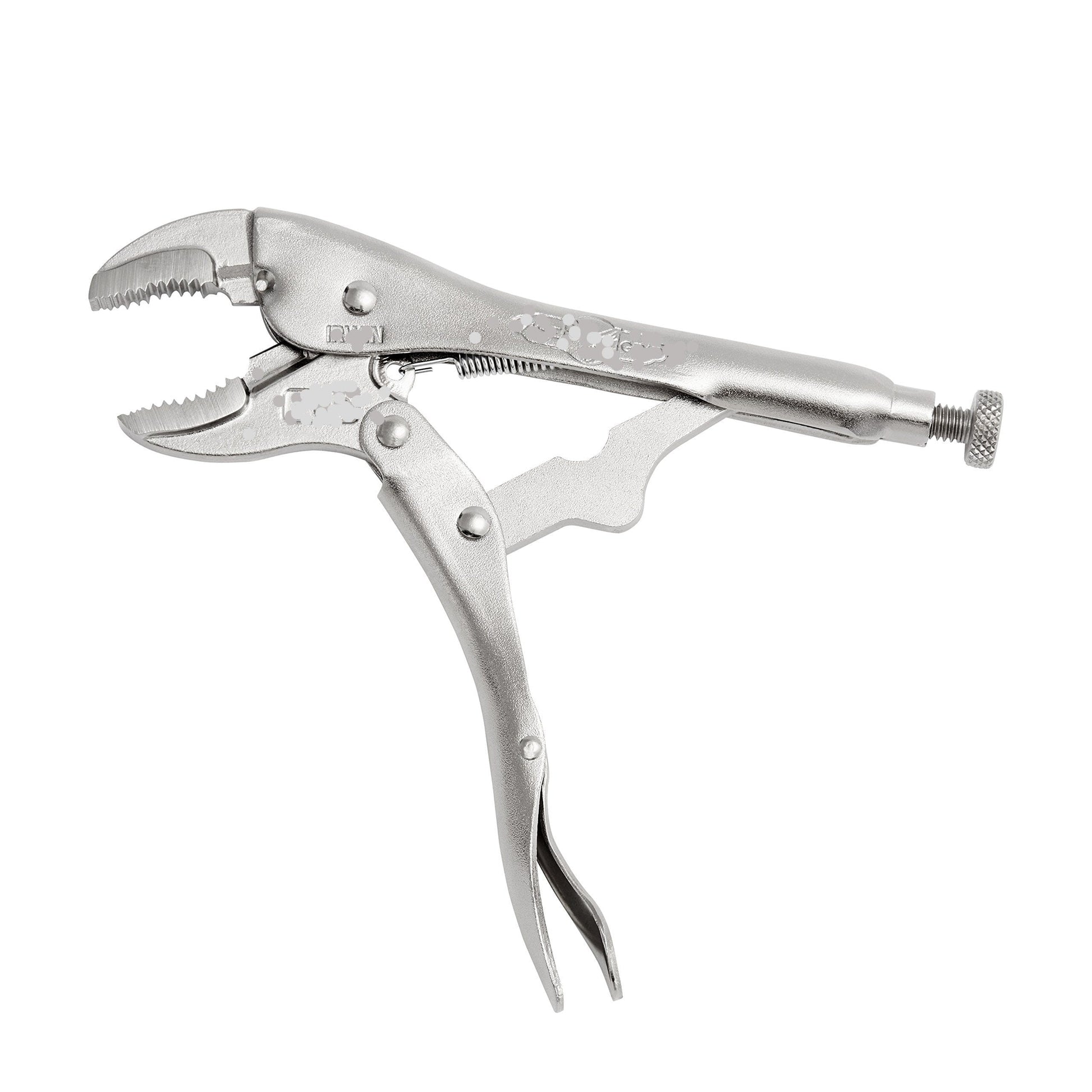 Pretul Curved Jaw Locking Pliers for Tightening, Clasping, Twisting and Turning. Made with heat-treated alloy steel and Nickel-plated finish for increased corrosion resistance. Ideal for welders, mechanics and carpenters MEGA