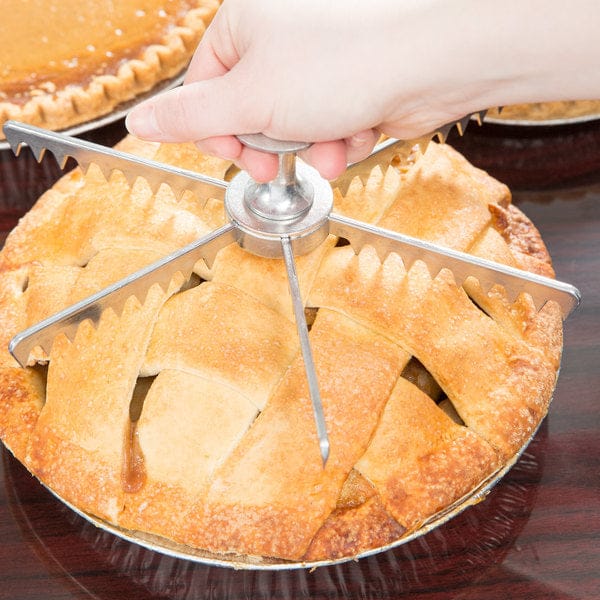 Royal Industries Pie Marker, Cast Aluminum, 6 Cut, Silver, Commercial Grade  When cutting a pie for a family meal one probably doesn't really put a whole lot of thought into making each slice an even size-ROY PMT 6 Hannah's Variety Store