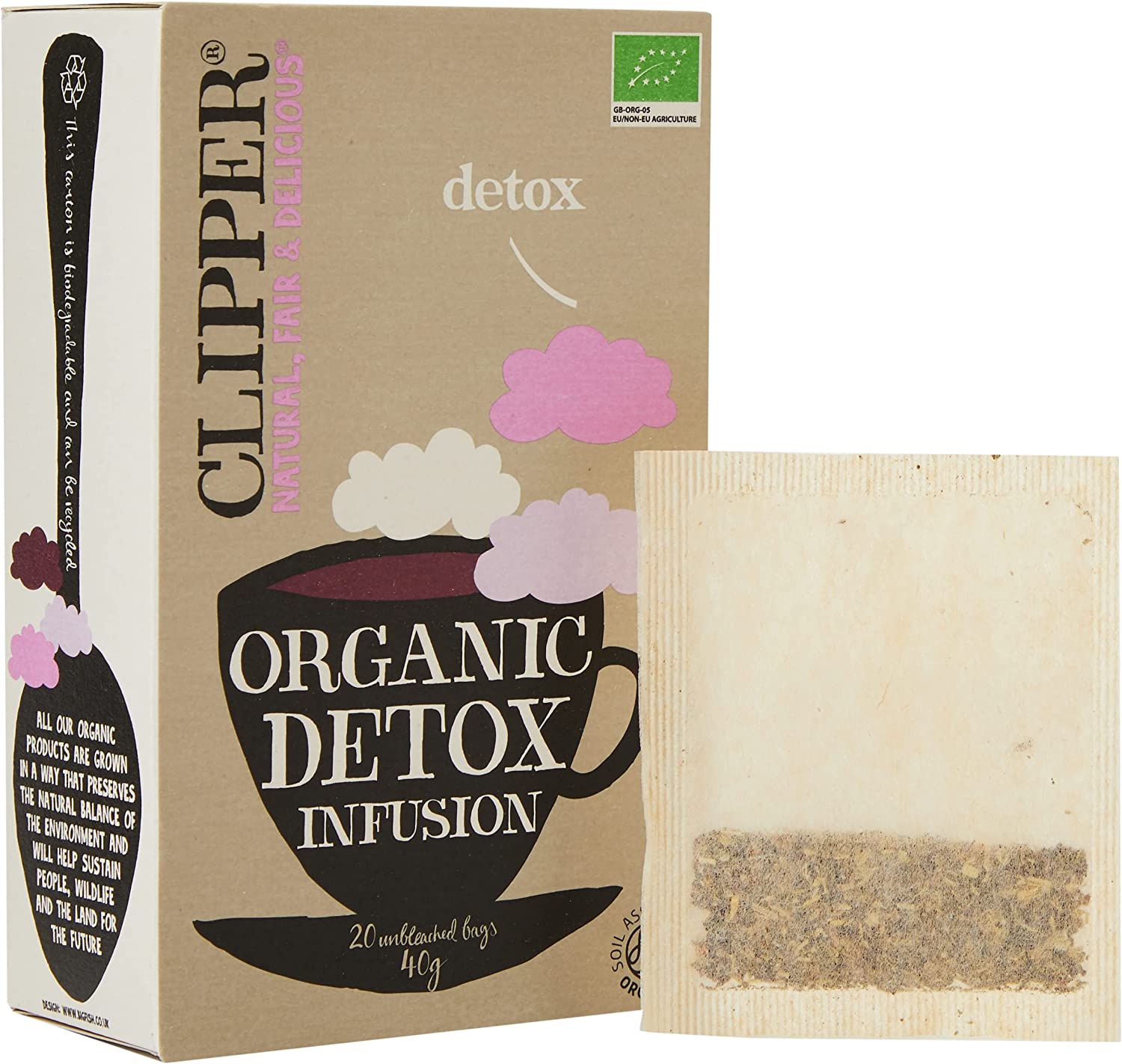 Clipper Organic Detox Infusion (20 Tea Bags) Tasty Clipper Organic Detox Infusion with a unique blend of cleansing and vitalizing herbs -5021991941740