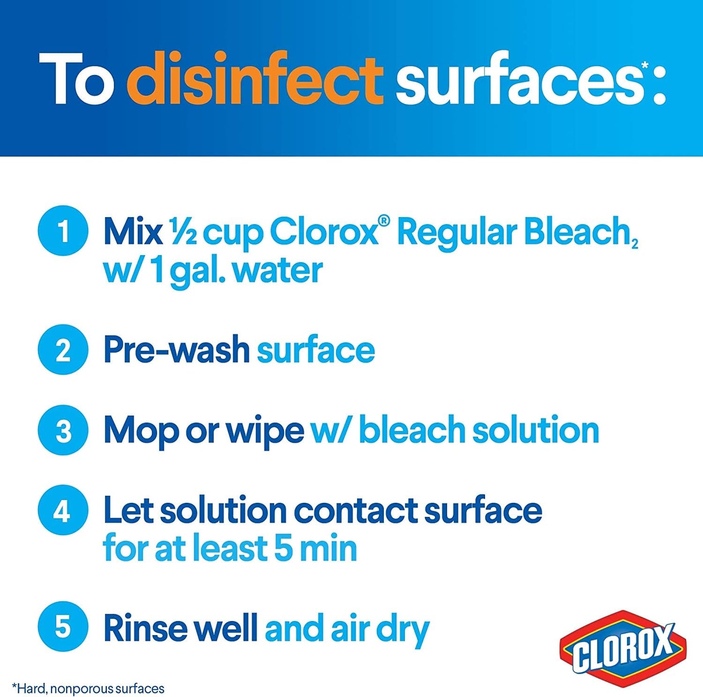 CLOROX BLEACH HALF GAL 2L - CBHG2L Pie's Variety Store