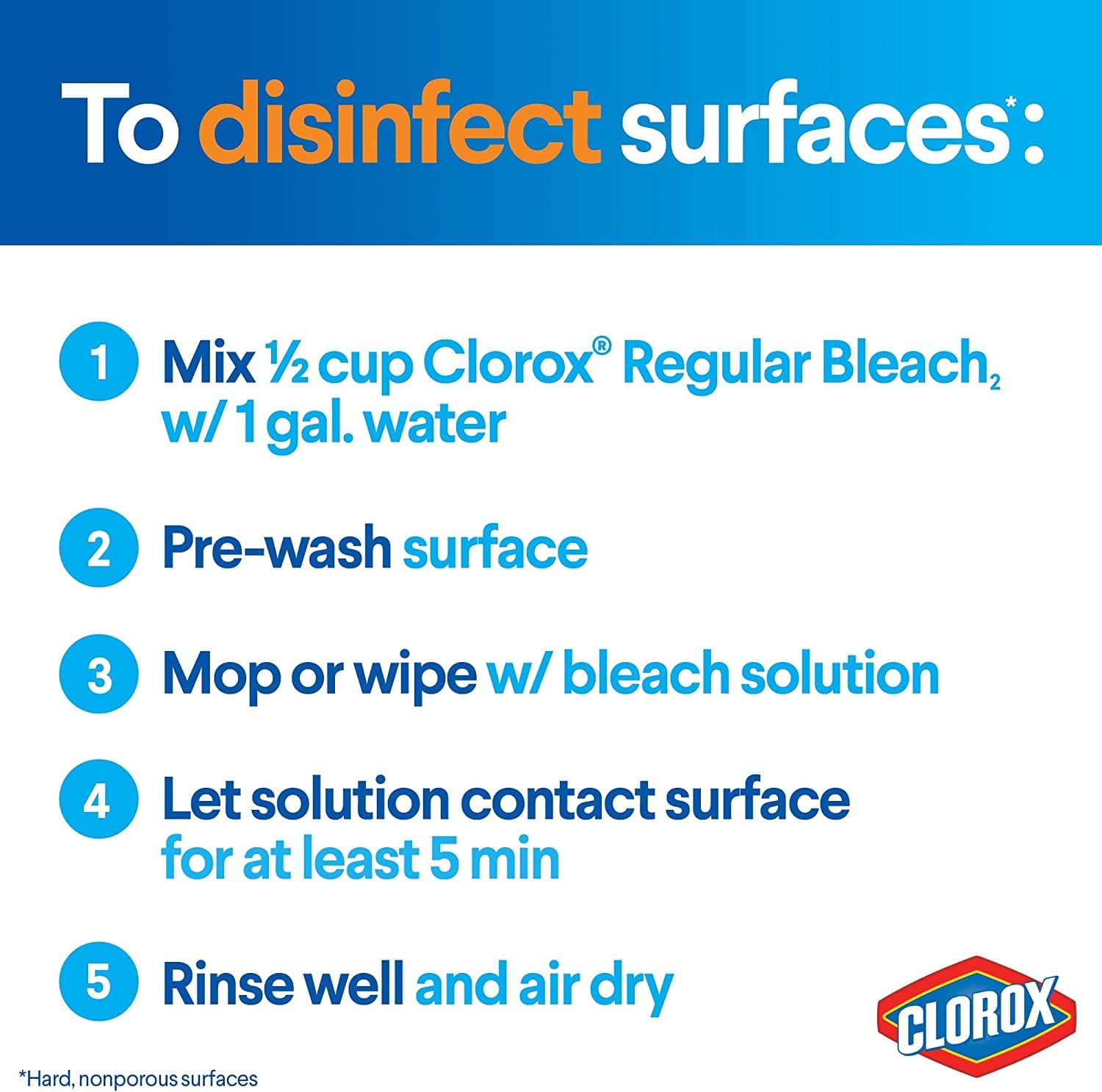 CLOROX BLEACH HALF GAL 2L - CBHG2L Pie's Variety Store