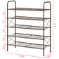 Tajsoon 5-Tier Freestanding Shoe Rack Organizer, Adjustable & Expandable Shoe Storage Shelf for Entryway, Metal Wire Grid with X Shape Fixed Frame, Bronze Tajsoon