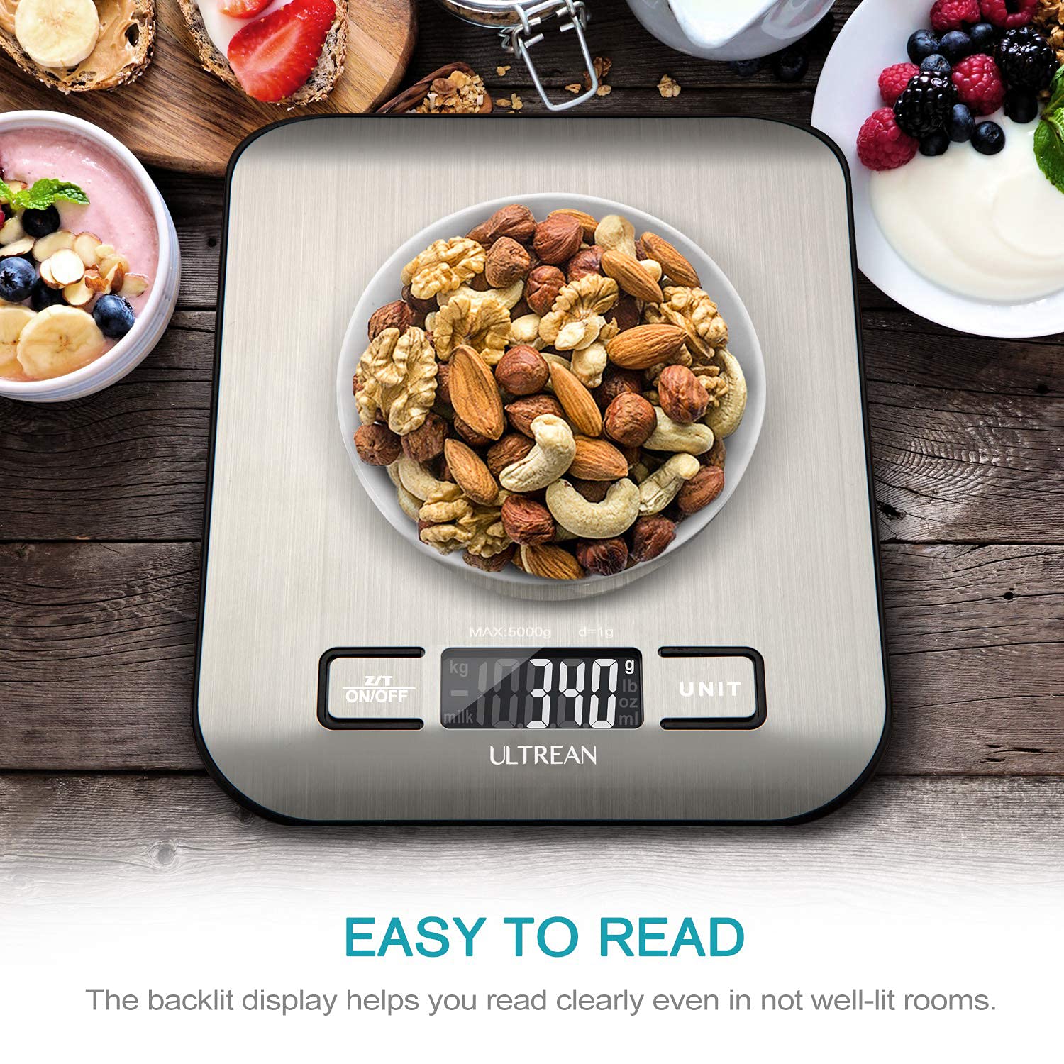 Ultrean Food Scale, Digital Kitchen Scale Weight Grams and Ounces for Baking and Cooking, 6 Units with Tare Function, 11lb (Batteries Included) - WIL-204 Pie's Variety Store