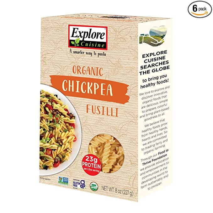 Explore Cuisine Organic Chickpea Fusilli 8oz  Explore Cuisine integrates beans, peas, lentils and rice to provide you and your family nourishing meals which are easy, quick, colorful and simply delicious-85418300627