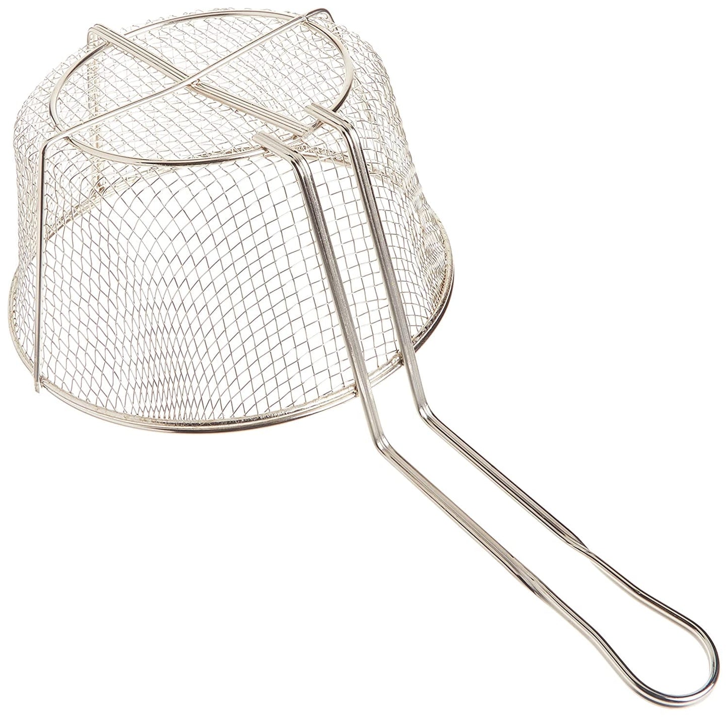 Royal Industries Fryer Basket Round 9.5 inches This fry basket securely holds food items while its cross support wiring underneath provides additional strength -RoyFB9RD Hannah's Variety Store