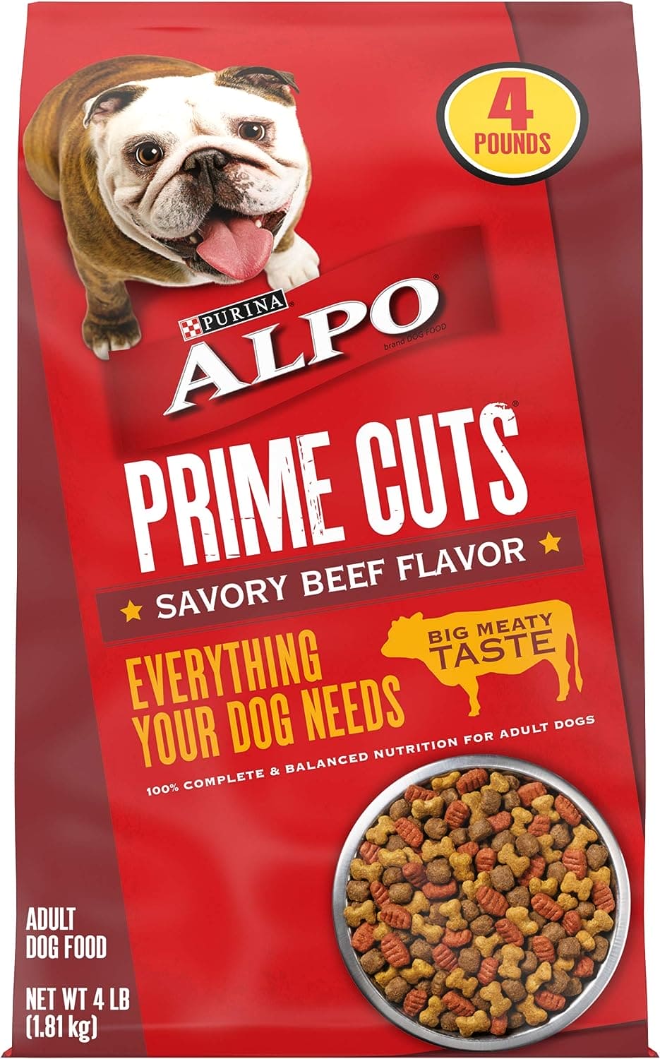 ALPO MEAT WITH VEGETABLES ADULT DRY DOG FOOD 4LB - AMWVA
