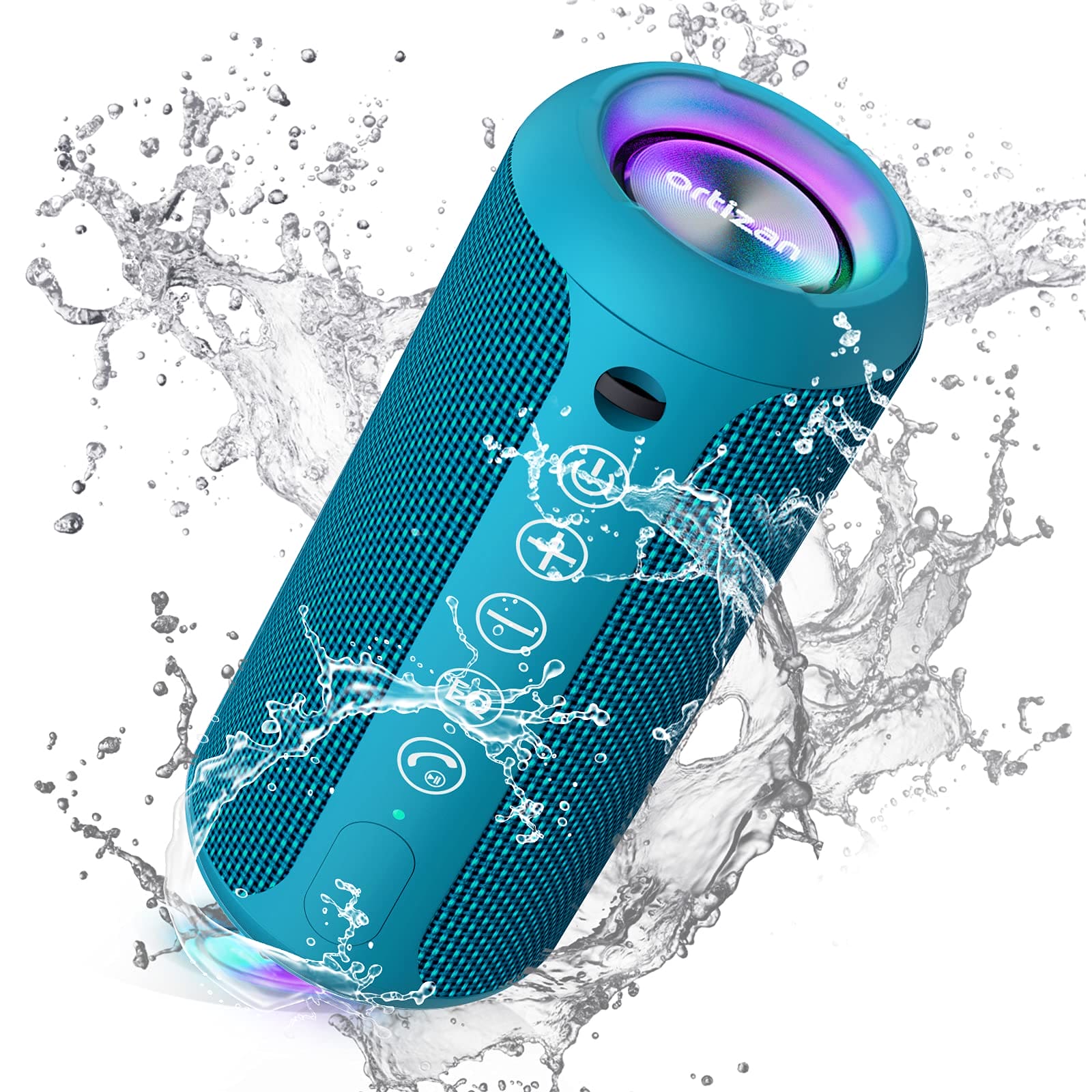 Ortizan X8PRO & X10 Blue, Portable Wireless Bluetooth Speakers, IPX7 Waterproof Shower Speaker with Deep Bass/LED Light/30H Battery/TF Card/AUX, True Wireless Stereo Speaker for Indoor&Outdoor EBUYSTT