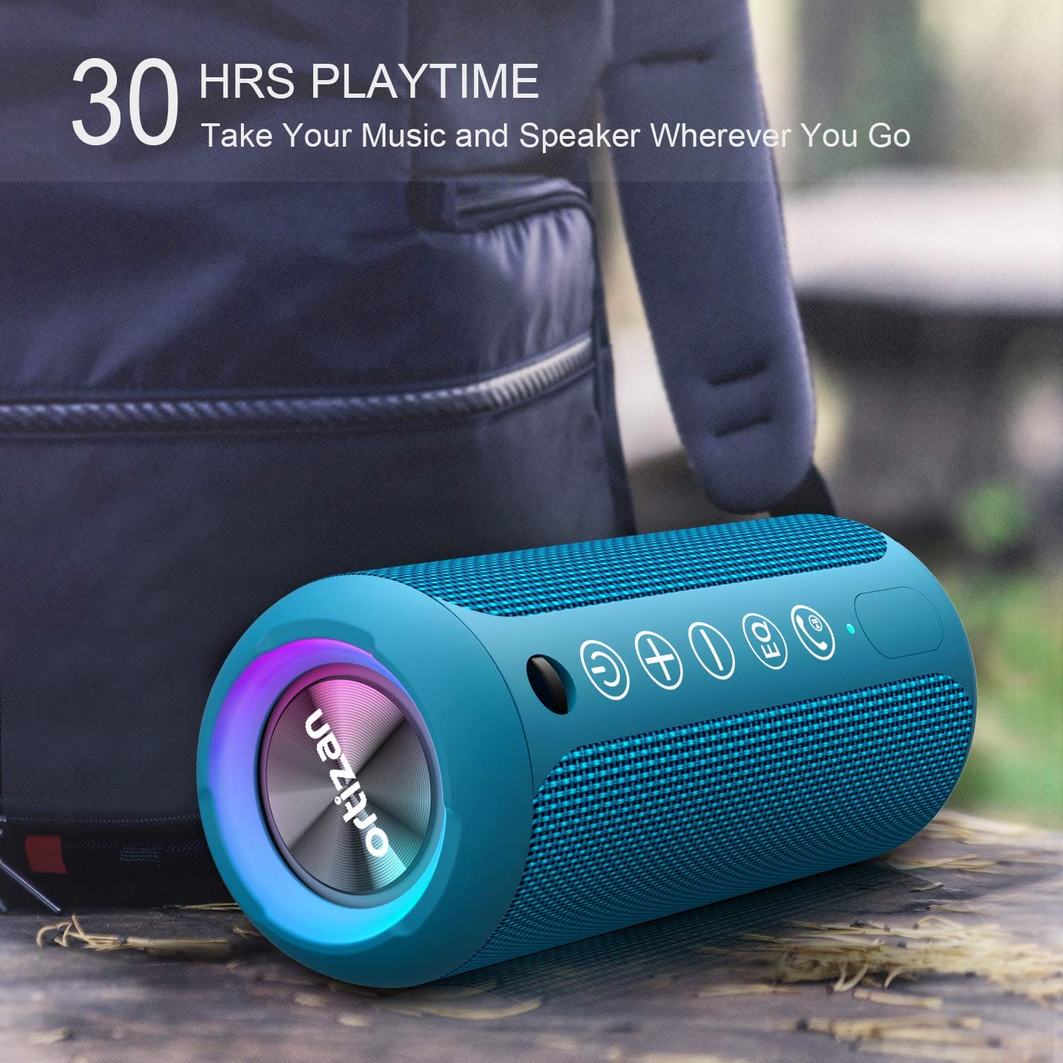 Ortizan X8PRO & X10 Blue, Portable Wireless Bluetooth Speakers, IPX7 Waterproof Shower Speaker with Deep Bass/LED Light/30H Battery/TF Card/AUX, True Wireless Stereo Speaker for Indoor&Outdoor EBUYSTT