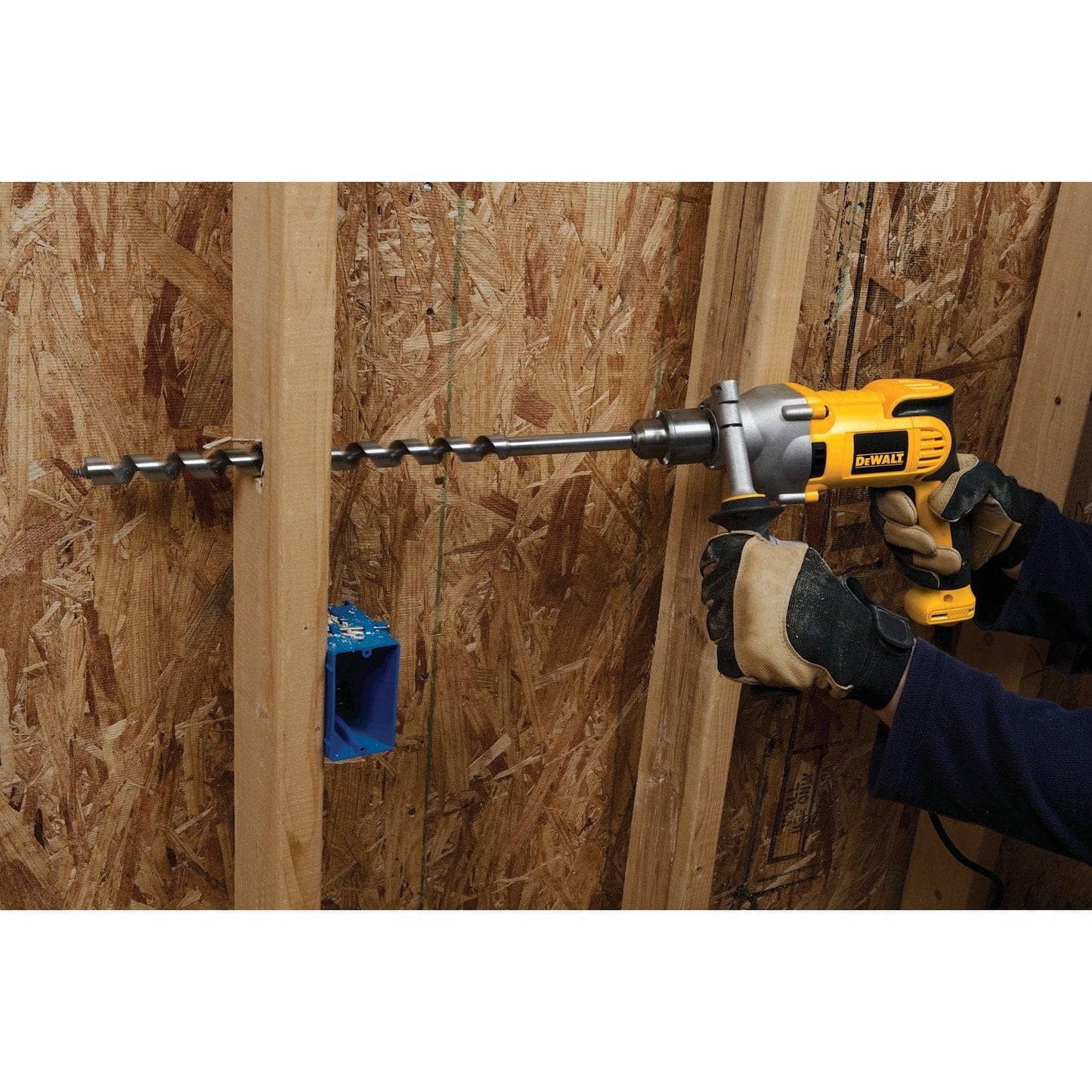 Dewalt 1/2 IN. (13 MM.) 1200 Watts Variable Speed Reversible Pistol Grip Drill - functions well for both steel and wood applications, when working with a spade or auger bit in wood, it offers a 1-1/2-inch capacity - DWD210G MEGA