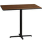 30'' x 48'' Rectangular Black Laminate Table Top with 23.5'' x 29.5'' Bar Height Table Base [XU-BLKTB-3048-T2230B-GG] Fl Furniture