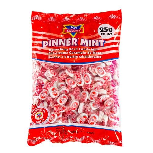KC Dinner Mint 250 Units / 1.08 kg Keep your breath fresh with this refreshing mint hard candy. Ideal to consume after lunch or dinner-233551